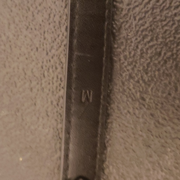 Vintage Lauren Ralph Lauren Silver Chain Belt Black Leather MEDIUM - Picture 12 of 14